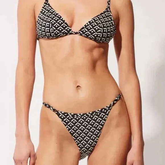 Solid & Striped Geo Lurex Jacquard Bikini Bottom Summer Beach ~ New with tags - Picture 8 of 8